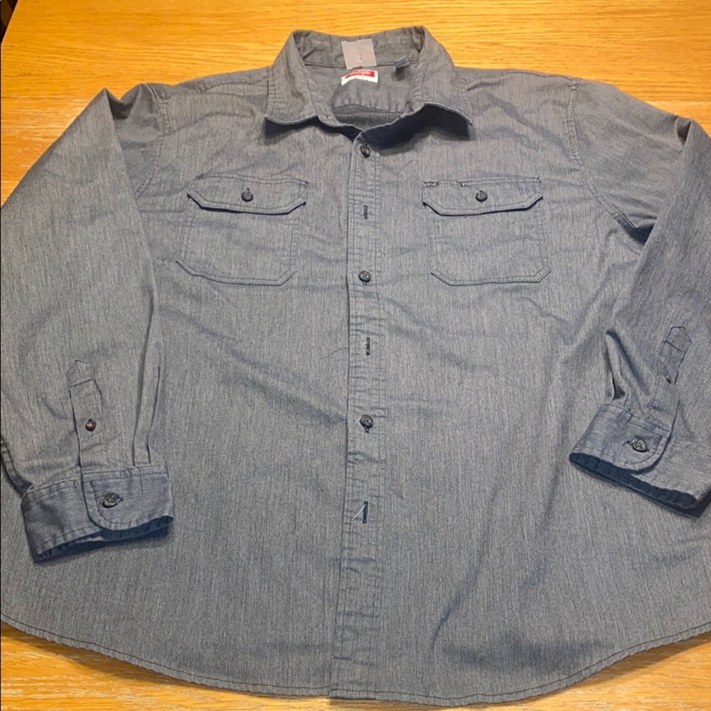 Wrangler Gray Casual Button Down Shirt